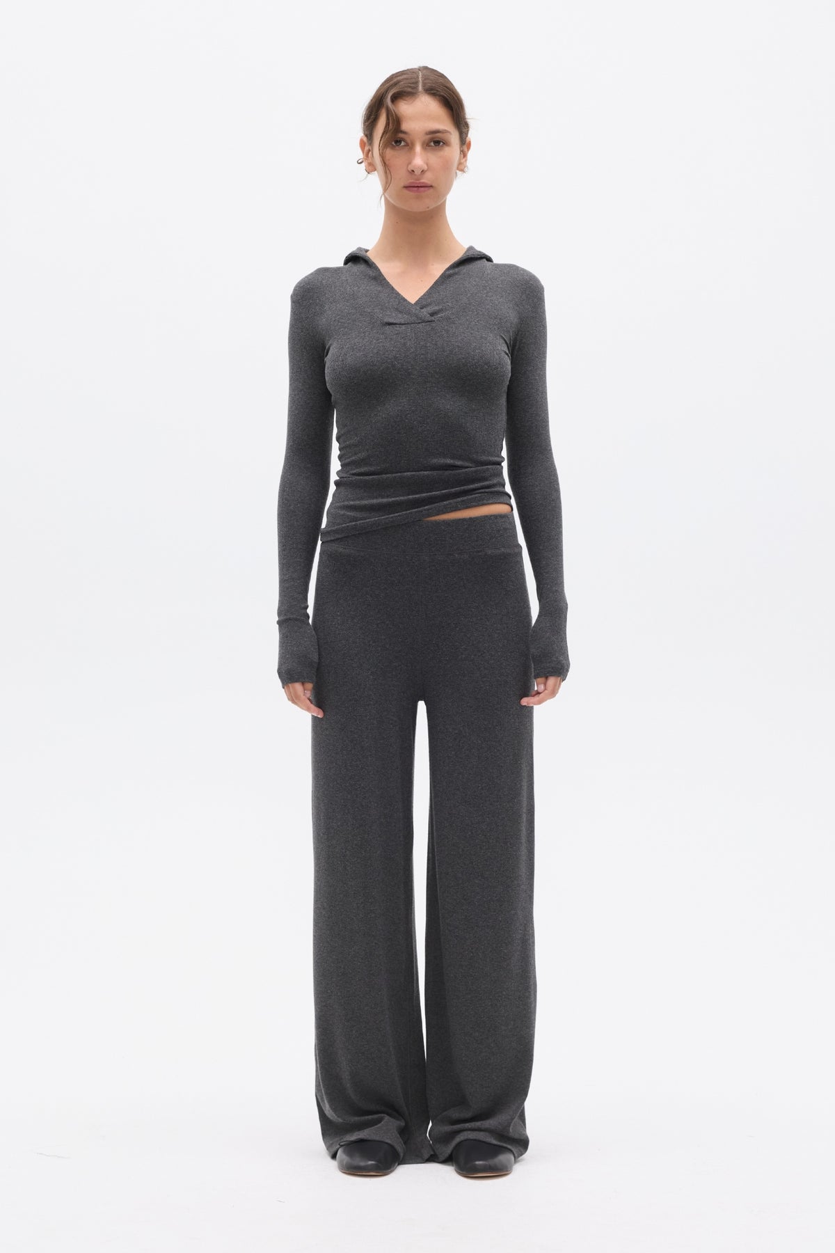MEREDITH PANT - DARK HEATHER GREY