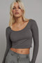 CHARLIE SCOOP CROP - GREY