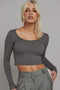 CHARLIE SCOOP CROP - GREY