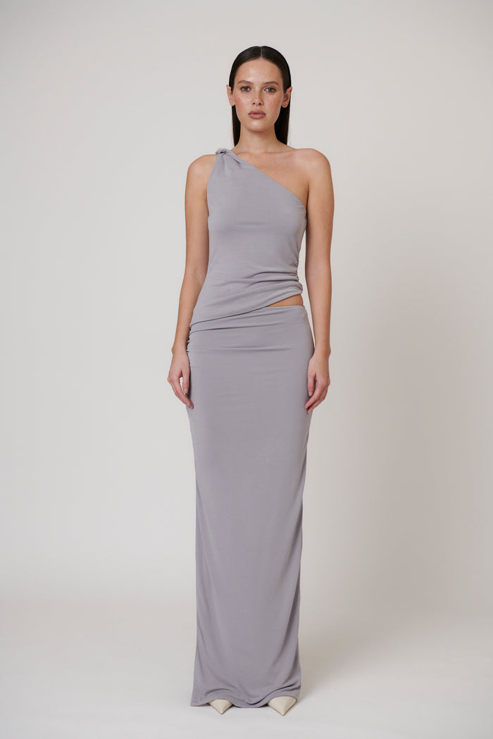 MAIA MAXI SKIRT - BLUE STEEL