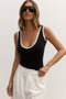 REINA BODYSUIT - BLACK / WHITE