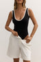 REINA BODYSUIT - BLACK / WHITE