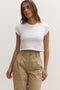 COREY CROPPED T-SHIRT - WHITE