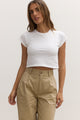 COREY CROPPED T-SHIRT - WHITE