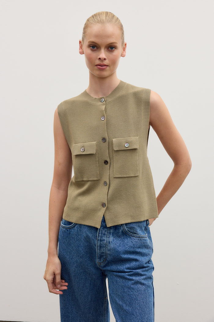 FREYA VEST - KHAKI