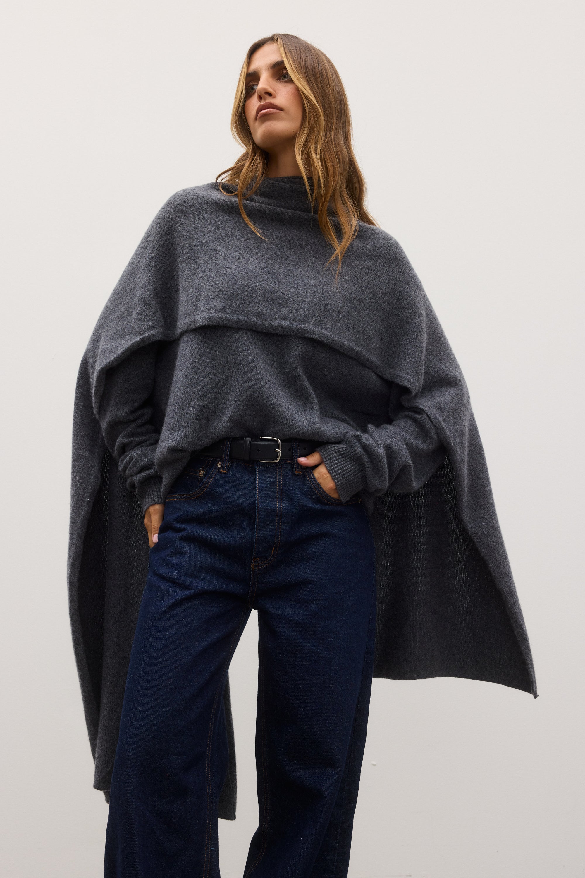 SOBA SCARF -  DARK HEATHER GREY