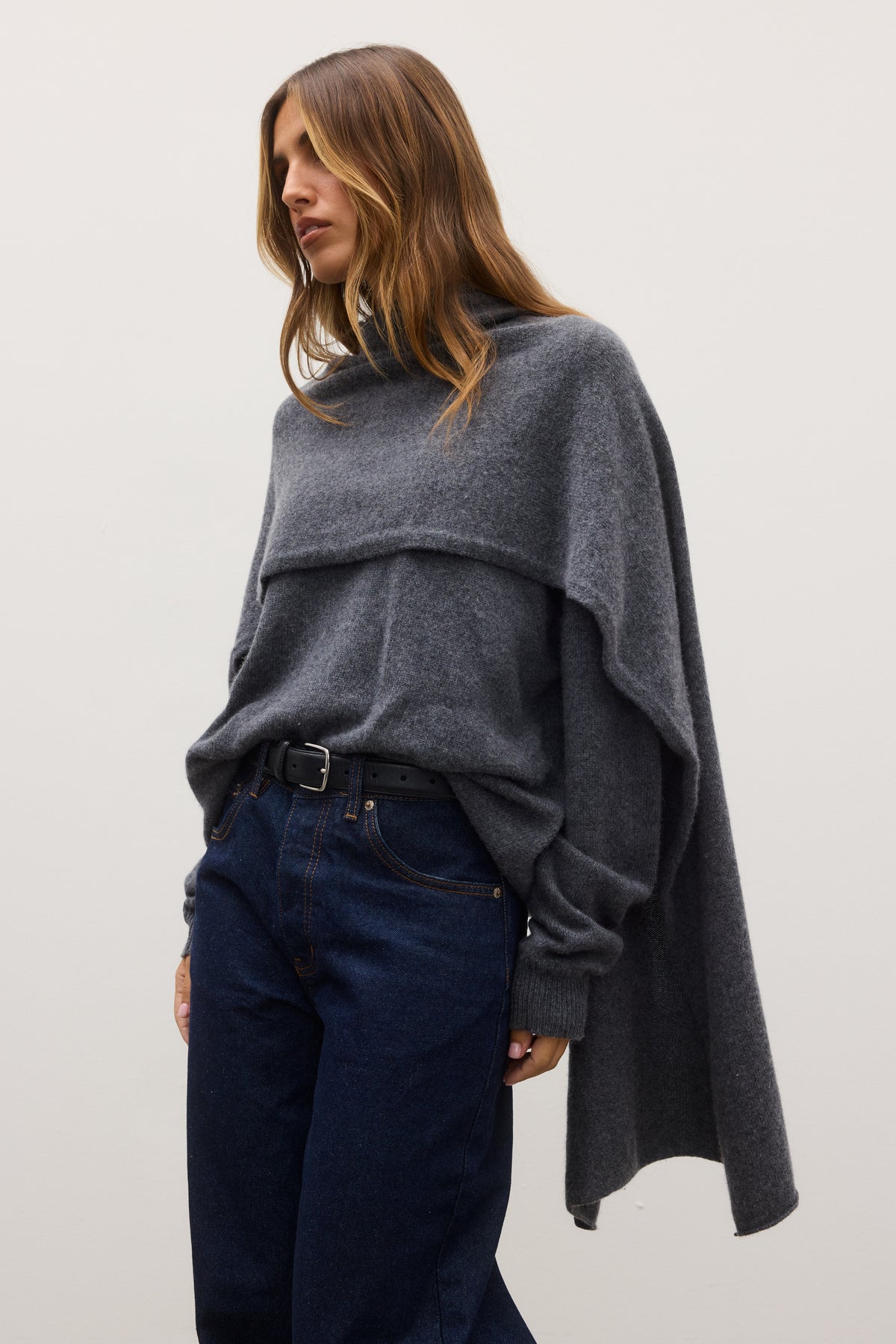 SOBA SCARF -  DARK HEATHER GREY