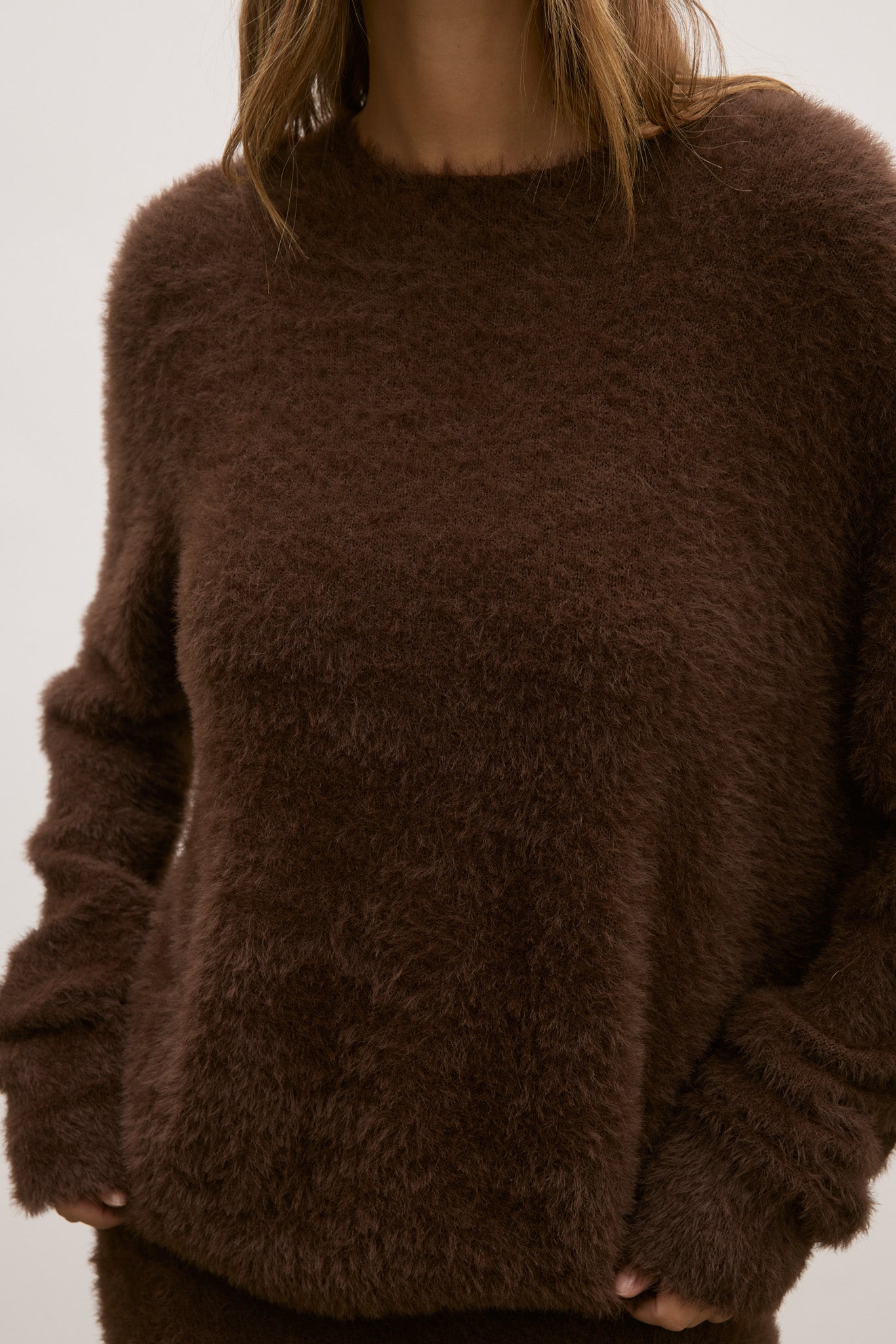JUNIE KNIT SWEATER - CHOCOLATE