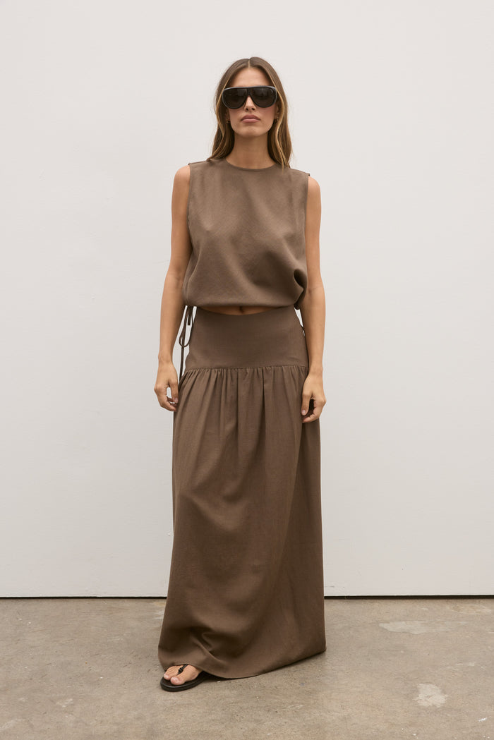 DELPHINE SKIRT - CHOCOLATE