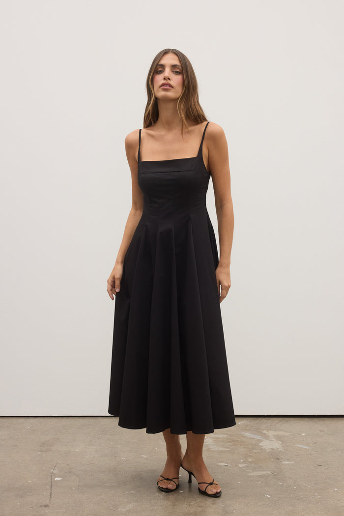 ODESSA MIDI DRESS - BLACK