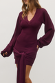 CHANTELLE KNIT MINI DRESS - PLUM