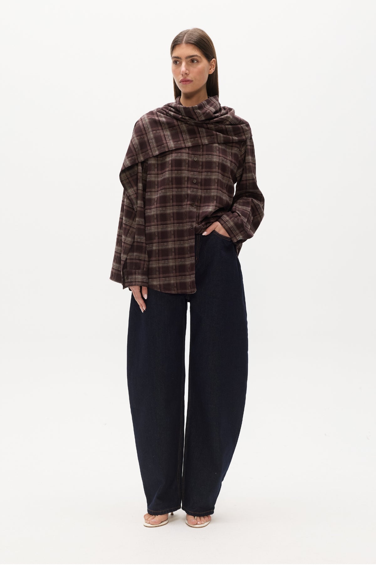 VAUGHN CAPE SHIRT - PLAID