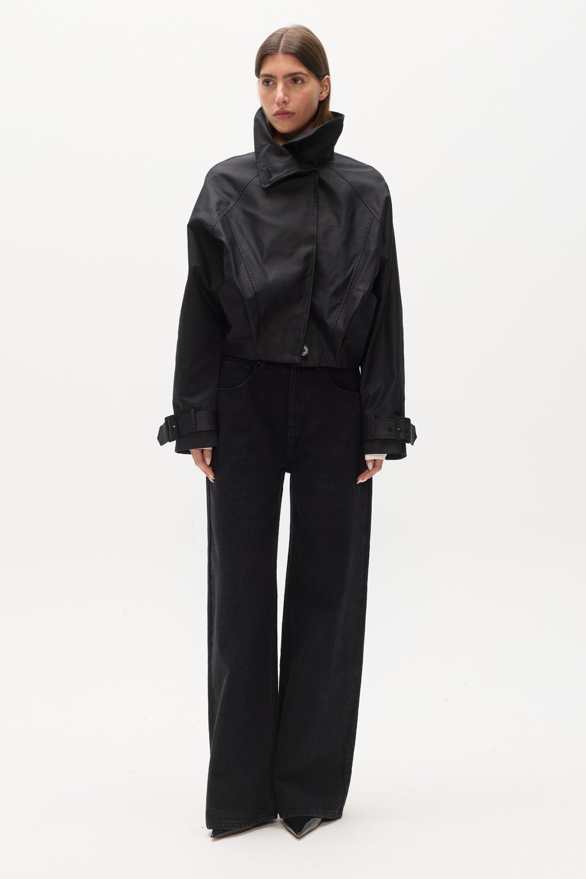 KOA CROPPED COAT - BLACK