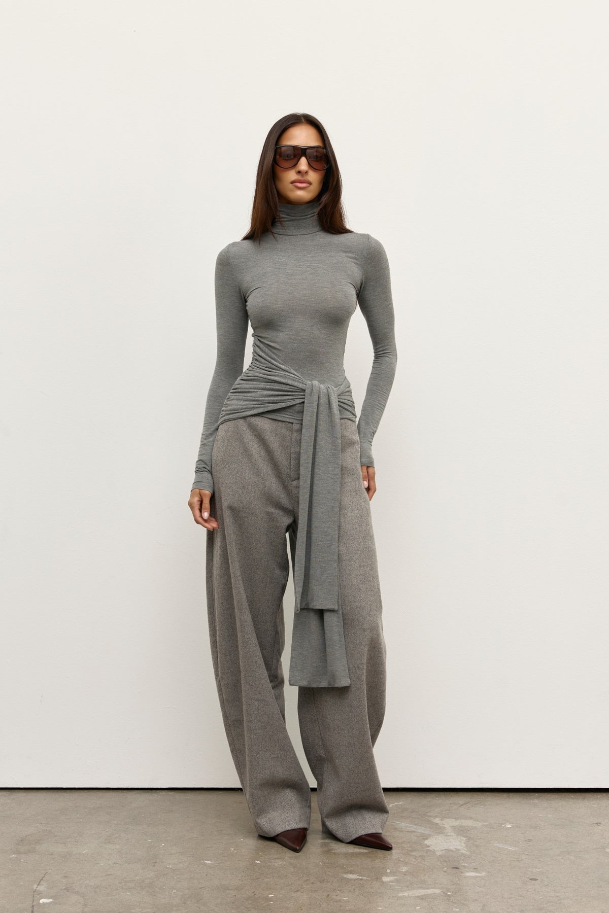 ISLEY TOP - LIGHT GREY MARLE