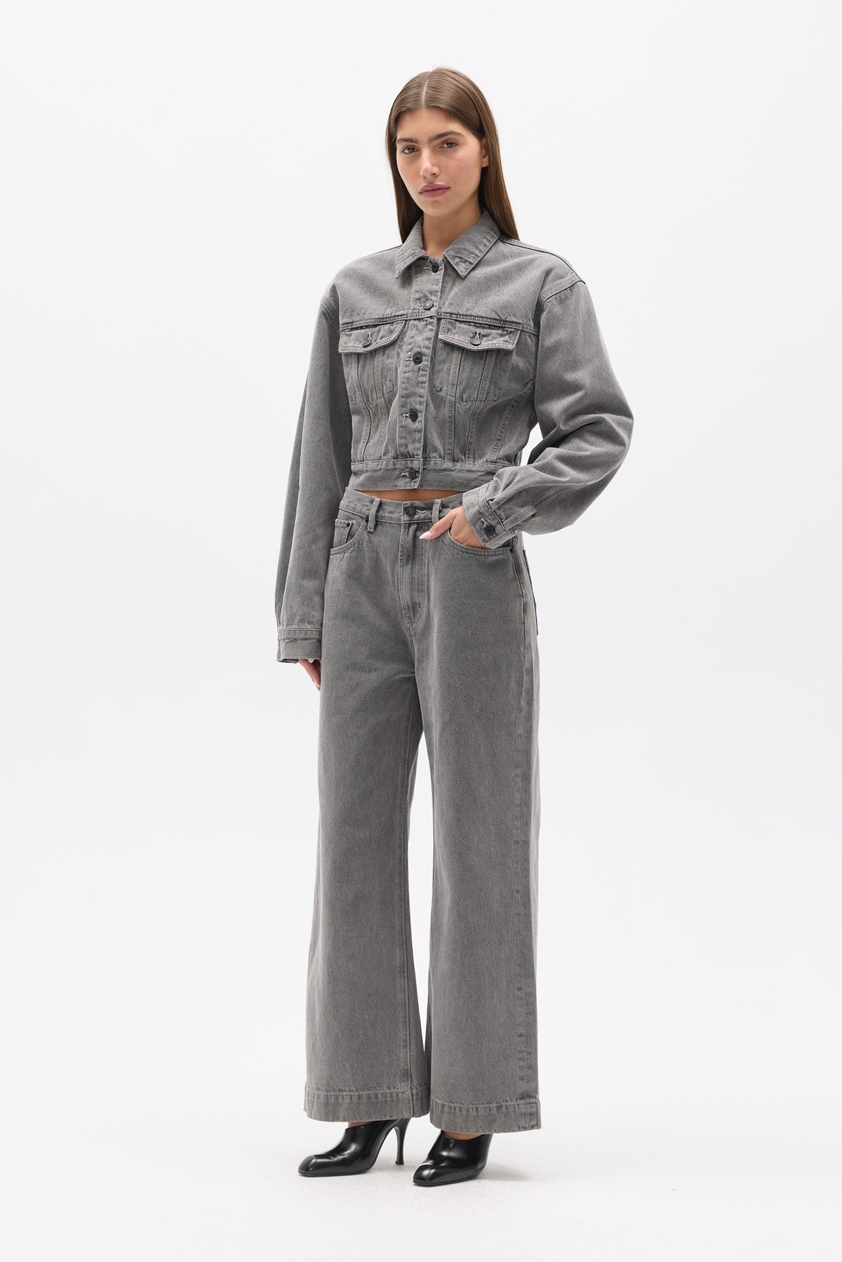LAINE DENIM JACKET - PORTLAND GREY