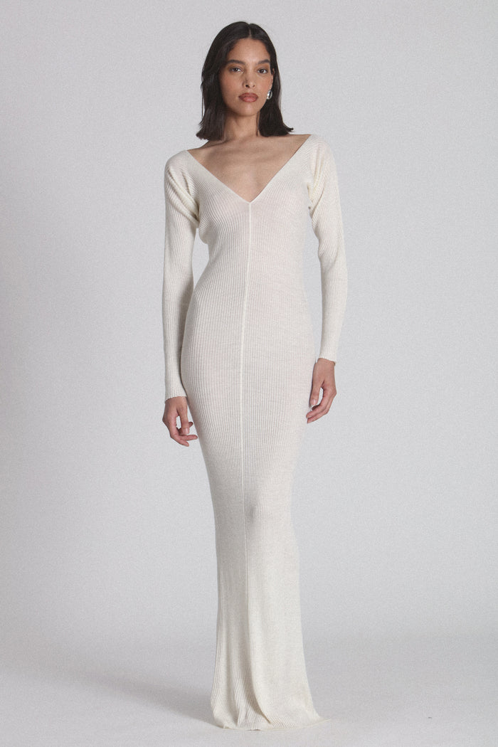 MADISON KNIT DRESS - IVORY