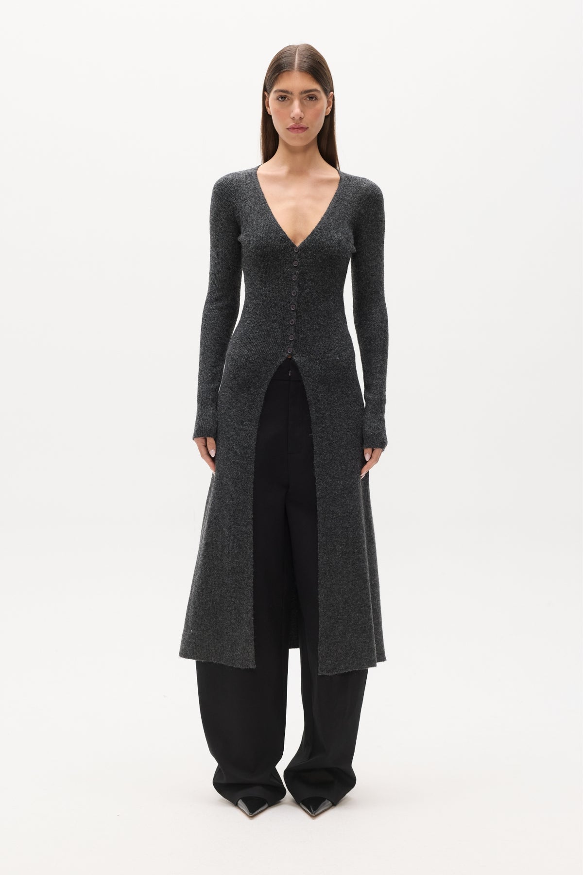 MARGAUX KNIT DRESS - CHARCOAL