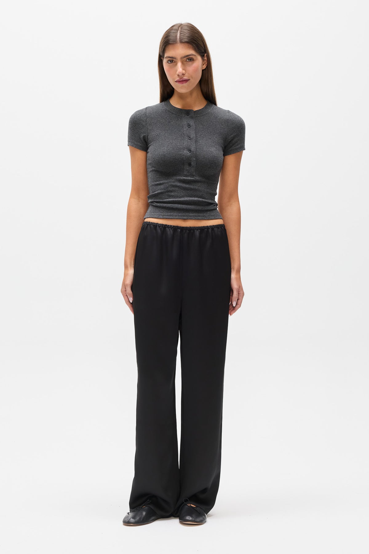 OCEANE TOP - DARK HEATHER GREY