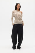 Renay Off Shoulder Long Sleeve Top in Jupiter, view 1, Bayse Brand