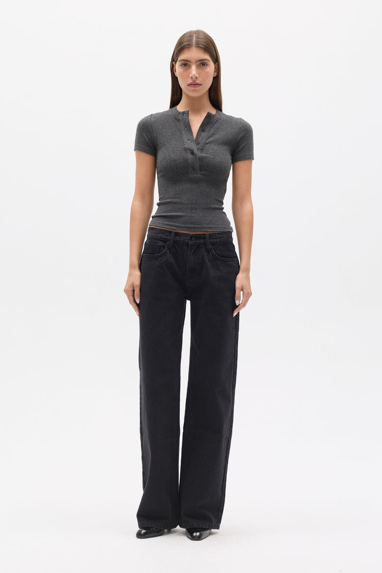 OCEANE TOP - DARK HEATHER GREY