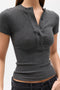 OCEANE TOP - DARK HEATHER GREY