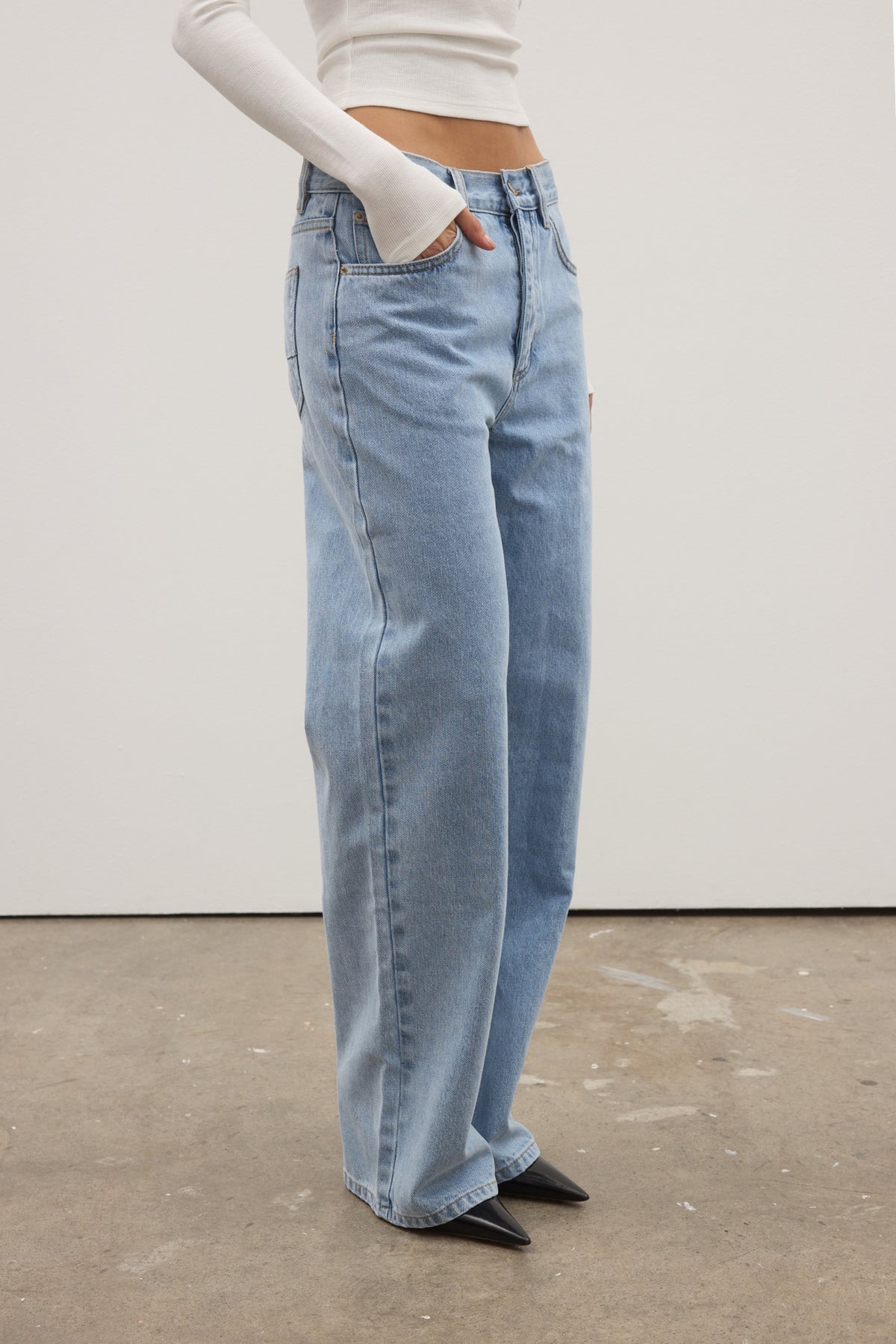 Perry Low Rise Baggy Jean in Atlanta, view 3, Bayse Brand