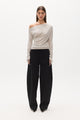 GISELLE KNIT TOP - LIGHT GREY MARLE