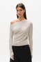GISELLE KNIT TOP - LIGHT GREY MARLE