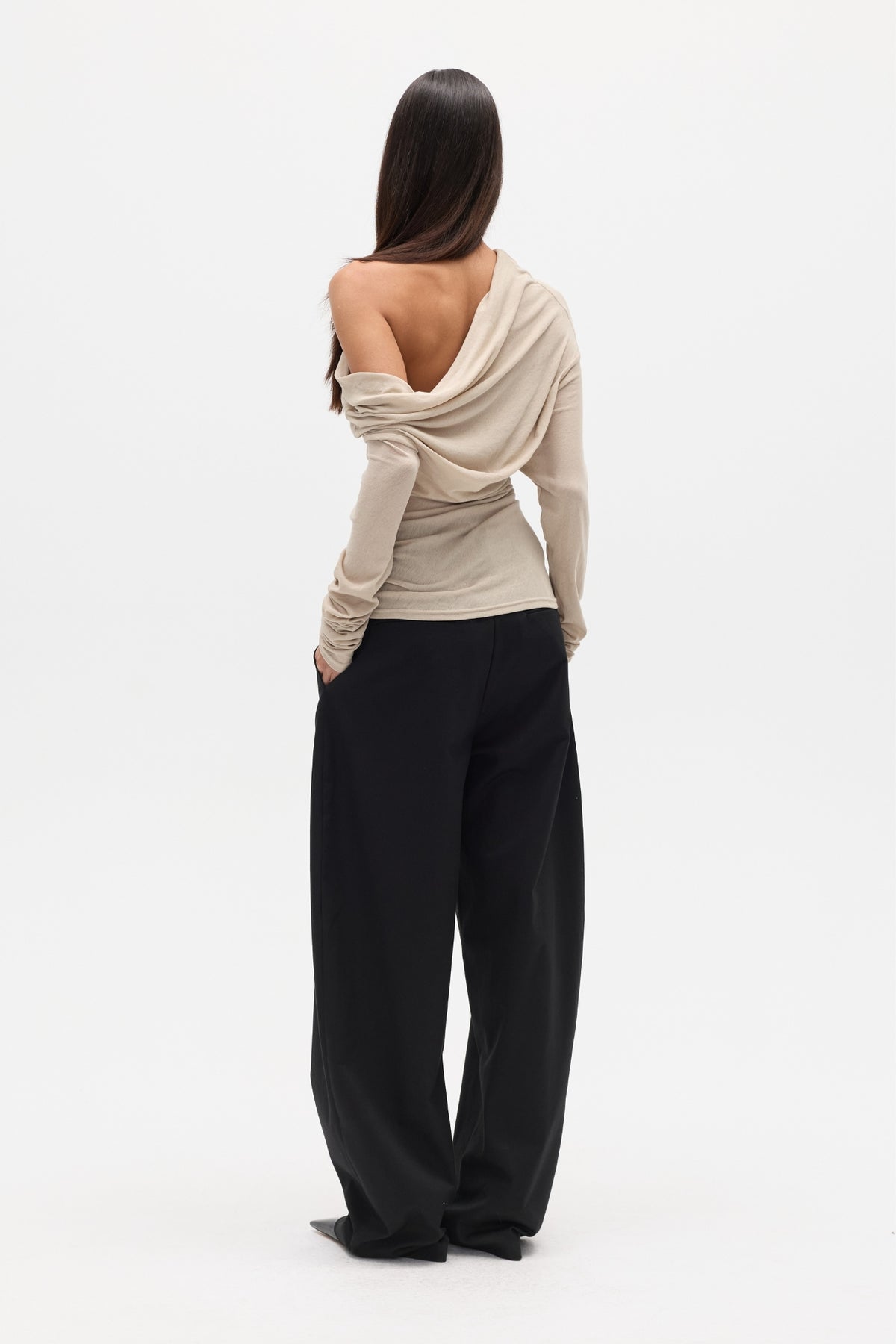 Renay Off Shoulder Long Sleeve Top in Jupiter, view 4, Bayse Brand