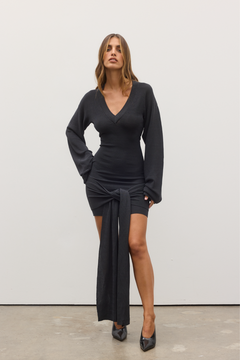 Chantelle Ribbed Knit Mini Dress in Liberty, view 2, Bayse Brand