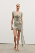 Liv Gathered Drape Skirt in Mineral, view 1, Bayse Brand