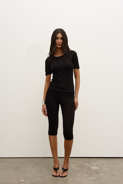 Mira Two Piece Layered Top in Black, view 2, Bayse Brand