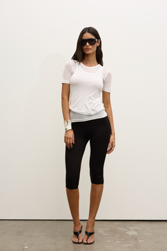 Mira Two Piece Layered Top in White, view 3, Bayse Brand