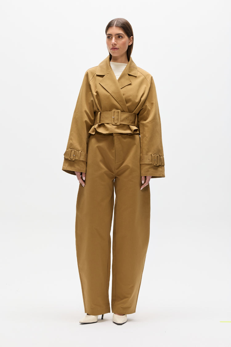 BRIAR CROPPED TRENCH - KHAKI