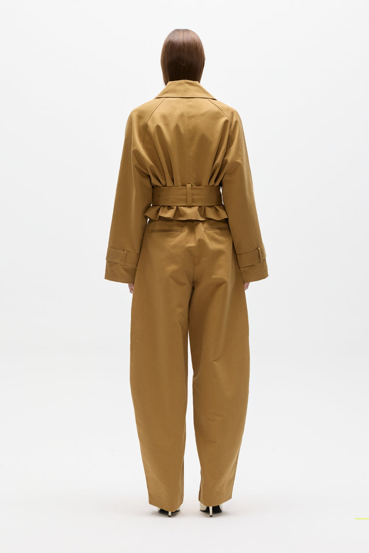 BRIAR CROPPED TRENCH - KHAKI