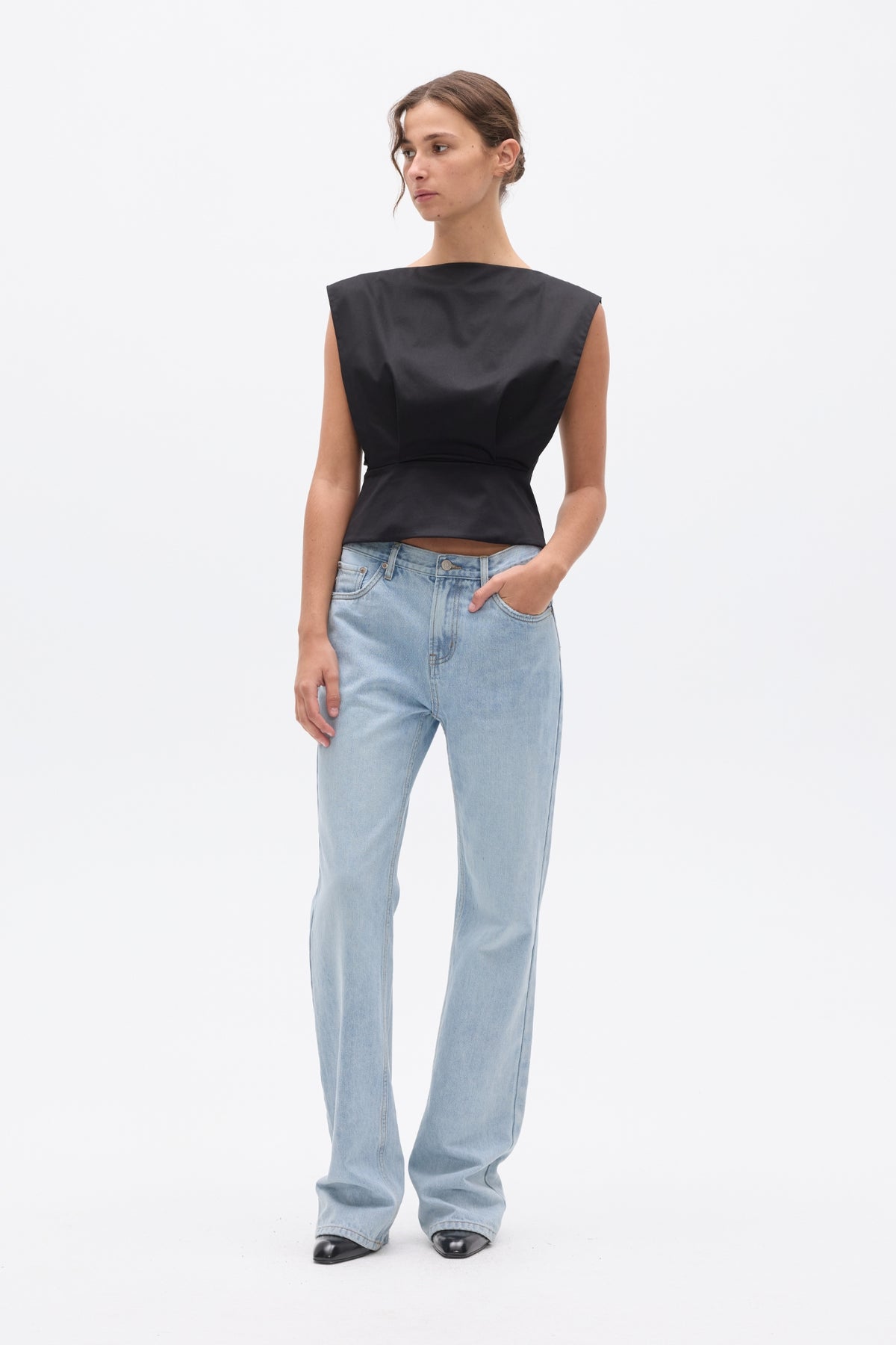 SHELLY TOP - BLACK