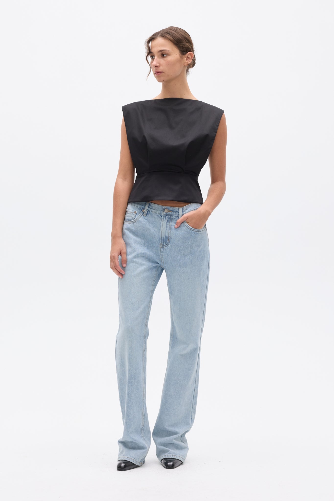 SHELLY TOP - BLACK