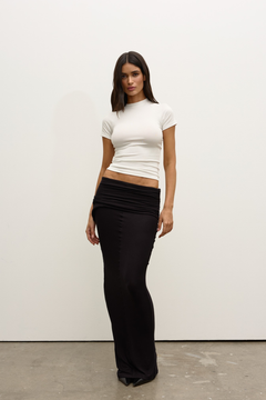 Dillon Raglan Crew Neck T-Shirt in White, view 1, Bayse Brand