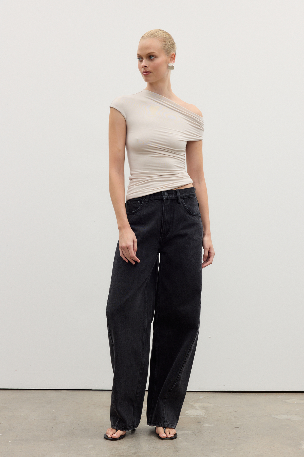 Everleigh Off Shoulder Top in Baby, view 4, Bayse Brand