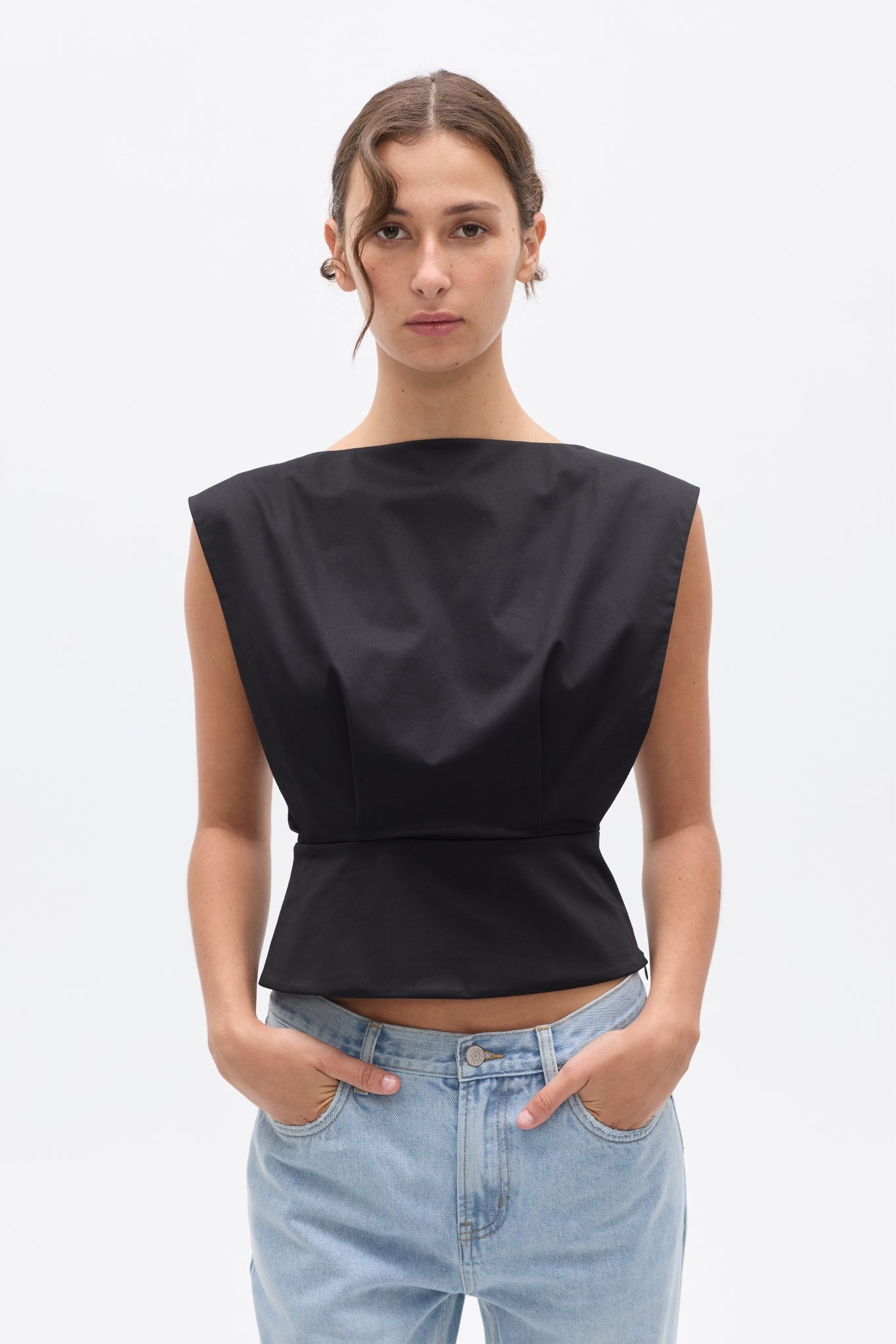 SHELLY TOP - BLACK