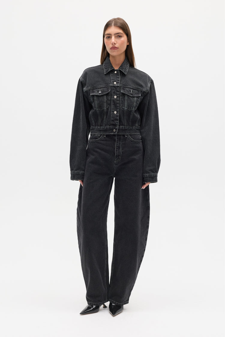 LAINE DENIM JACKET - SMOKE BLACK