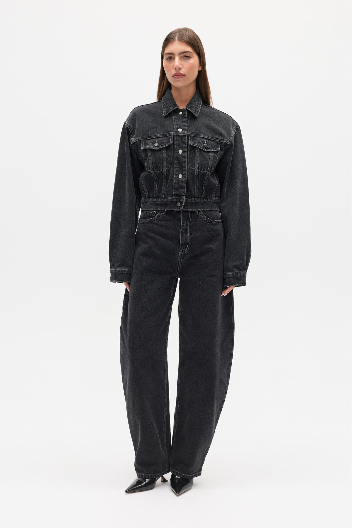 LAINE DENIM JACKET - SMOKE BLACK