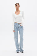 GRACE LONG SLEEVE TOP - WHITE