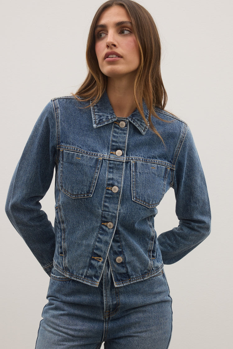 VIVI DENIM JACKET - ASH TIDE