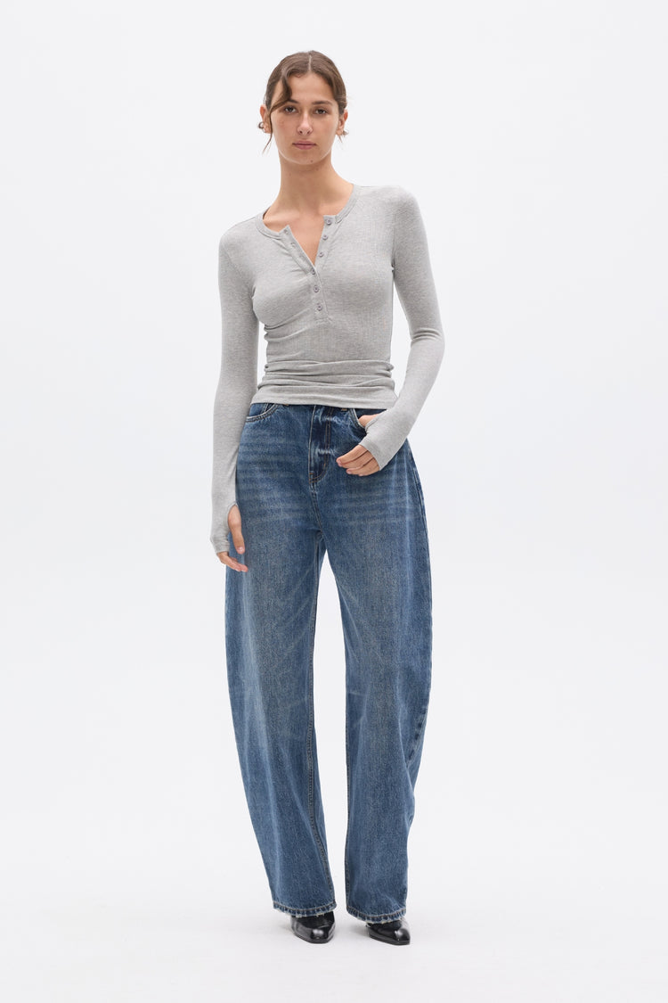 PIPER HENLEY TOP - GREY MARLE