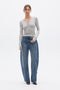 PIPER HENLEY TOP - GREY MARLE