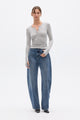 PIPER HENLEY TOP - GREY MARLE