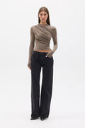 AMRITA LONG SLEEVE TOP - MINK