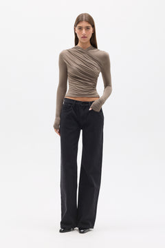 AMRITA LONG SLEEVE TOP - MINK