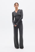 SAFFRON TOP - DARK HEATHER GREY